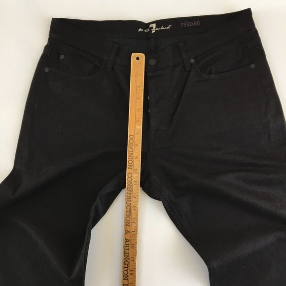 7 For All Mankind Relaxed Button Fly Black Jeans 36 - Picture 9 of 10